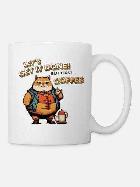 Laissez-le faire Cat Coffee - Mug blanc - blanc