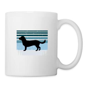 Alpine Dachsbracke Dog Silhouette Retro Sunset - Mug - white - Right