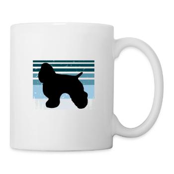 American Cocker Spaniel Dog Silhouette Retro Sun - Mug blanc - blanc - Droite