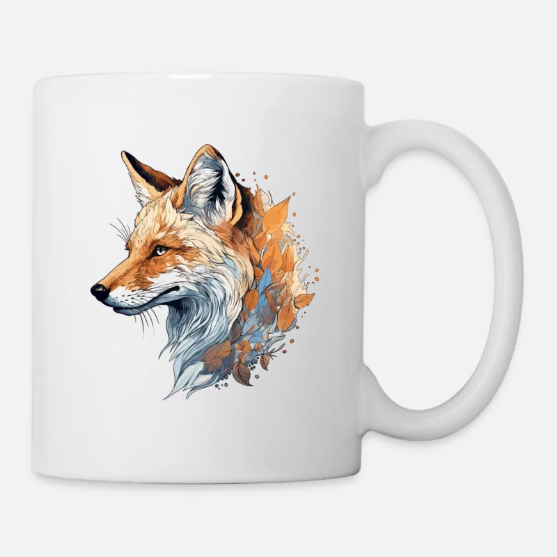 Fuchs realistisch/abstrakt - Tasse - Weiß