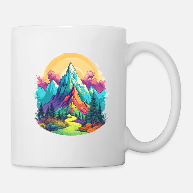 Buntes Outdoor Design - Tasse - Weiß