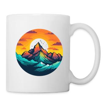 Berge im Sonnenuntergang - Tasse - Weiß - Rechts
