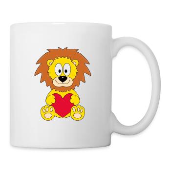 LIEBE - HERZ - LÖWE - TIER - KIND - BABY - LOVE - Tasse - Weiß - Rechts