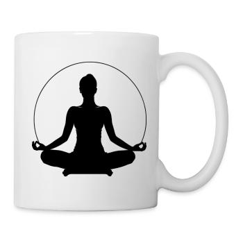 Yoga - meditative asana - Mug - white - Right