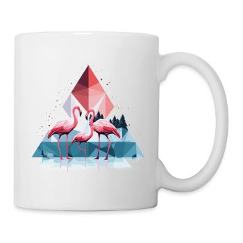 3 flamingos in the water - Mug - white - Right
