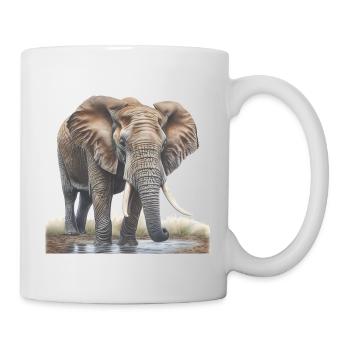 Elefant - Tasse - Weiß - Rechts