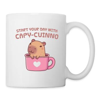 Capybara mignon Commencez votre journée avec Capyuccino Coffe - Mug blanc - blanc - Droite
