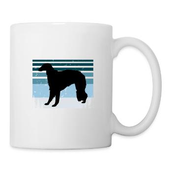 Borzoi Dog Lover Silhouette Vintage Sunset - Mug - white - Right