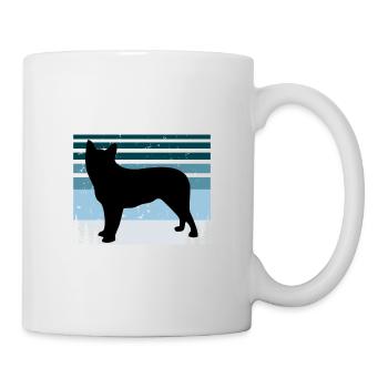 Blue Heeler Dog Lover Silhouette Vintage Sunset - Mug - white - Right