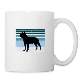 Boston Terrier Dog Lover Silhouette Vintage Sunset - Mug blanc - blanc - Droite