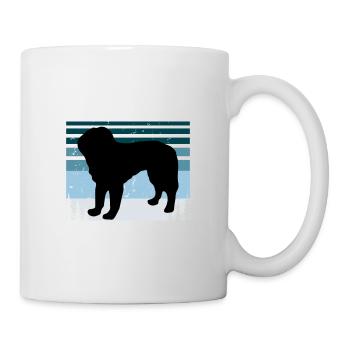 Bosnischer grobhaariger Jagdhund Silhouette Retro - Tasse - Weiß - Rechts