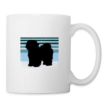Bolognese Dog Lover Silhouette Vintage Sunset - Mug - white - Right