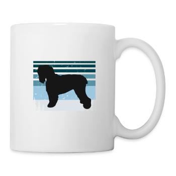 Noir Terrier Russe Chien Silhouette Rétro Coucher de Soleil - Mug blanc - blanc - Droite