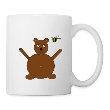 Bourdon d’abeille volante brune et abeille volante jaune - Mug blanc - blanc - Droite