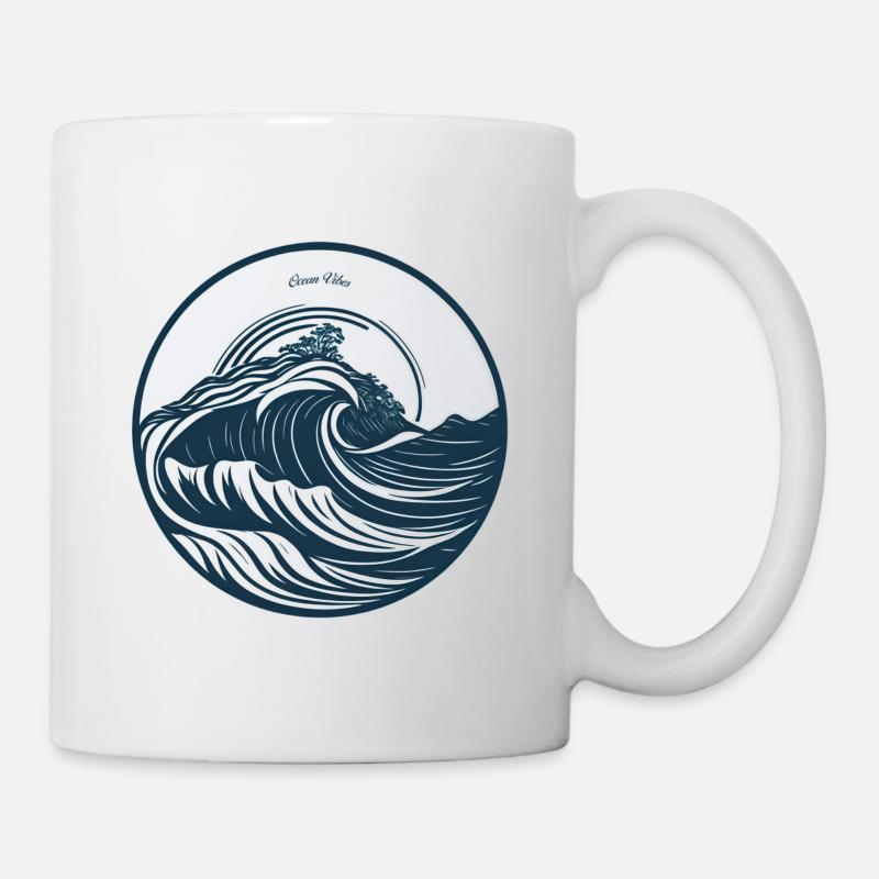 Vibrations de l’océan - Mug blanc - blanc