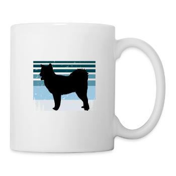 Canadian Eskimo Dog Love Silhouette Vintage Sunset - Mug blanc - blanc - Droite