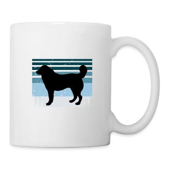 Bucovina Berger Chien Amour Silhouette Rétro Coucher de Soleil - Mug blanc - blanc - Droite