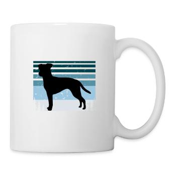Brazilian Terrier Dog Love Silhouette Retro Sunset - Mug blanc - blanc - Droite