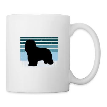 Briard Dog Lover Silhouette Vintage Sunset - Mug - white - Right