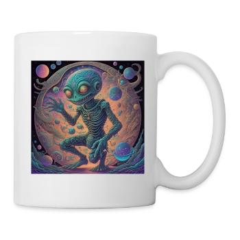 The fascinating alien in the colorful cosmos - Mug - white - Right