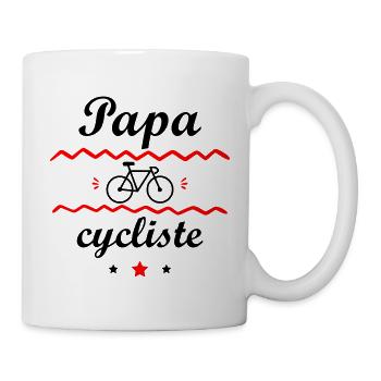 papa cycliste, cadeau fête des pères - Mug blanc - blanc - Droite