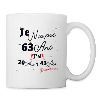 Je n Ai Pas 63 Ans Cadeau d anniversaire - Mug blanc - blanc - Droite