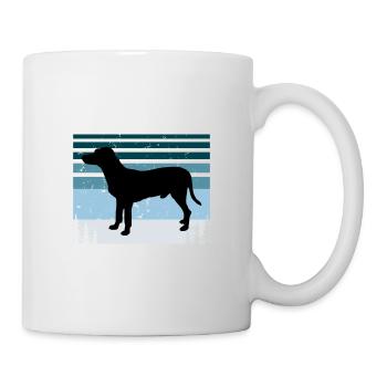 Chien Francais Blanc Et Noir Dog Silhouette Retro - Mug - white - Right