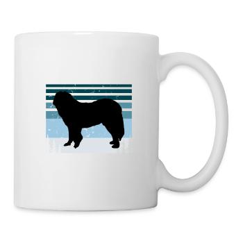 Caucasian Shepherd Dog Silhouette Retro Sunset - Mug - white - Right