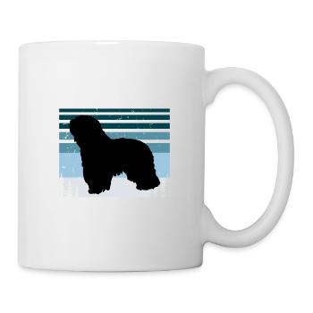 Cao da Serra de Aires Hund Silhouette Retro Sonnenuntergang - Tasse - Weiß - Rechts
