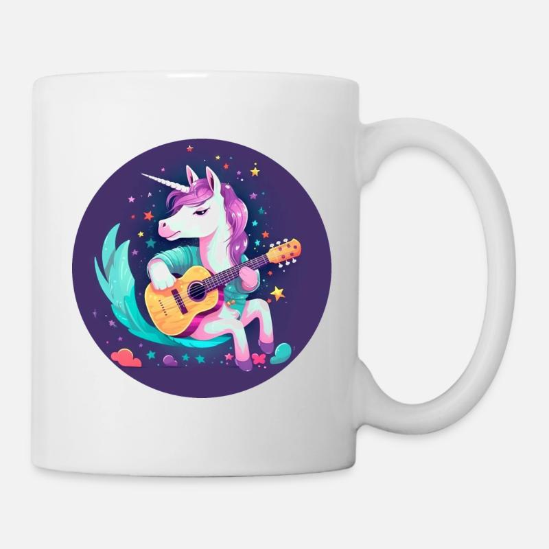 Unicorn Guitar Sunset - Mug blanc - blanc