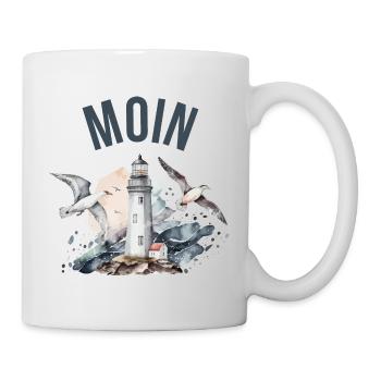 Moin (avec phare et mouettes) - Mug blanc - blanc - Droite