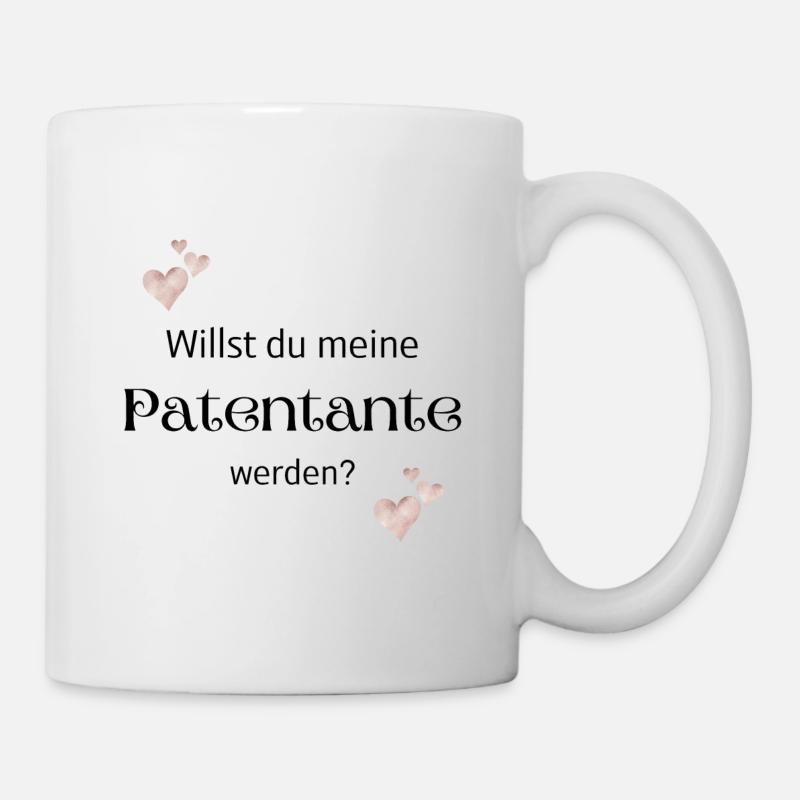 Willst du meine Patentante werden - Tasse - Weiß