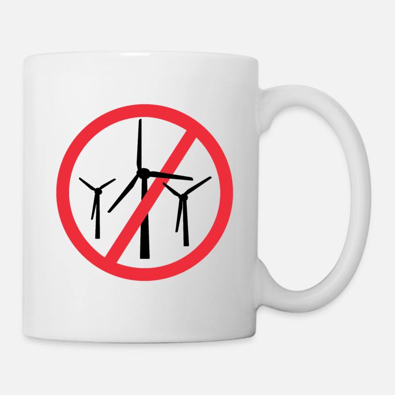 Arrêtez les éoliennes, non aux parcs éoliens - Mug blanc - blanc