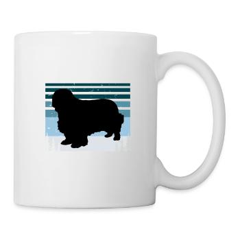 Clumber Spaniel Dog Love Silhouette Vintage Sunset - Mug - white - Right