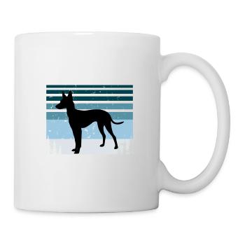 Cirneco Dell Etna Dog Love Silhouette Retro Sonnenuntergang - Tasse - Weiß - Rechts