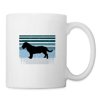 Drever Hundeliebhaber Silhouette Vintage Sonnenuntergang - Tasse - Weiß - Rechts