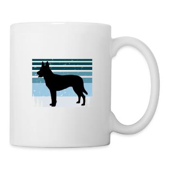 Dutch Shepherd Dog Lover Silhouette Vintage Sunset - Mug - white - Right