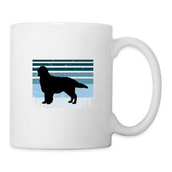 Flat Coated Retriever Dog Silhouette Retro Sunset - Mug blanc - blanc - Droite