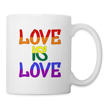 Love is Love, LGBTQ - Tasse - Weiß - Rechts