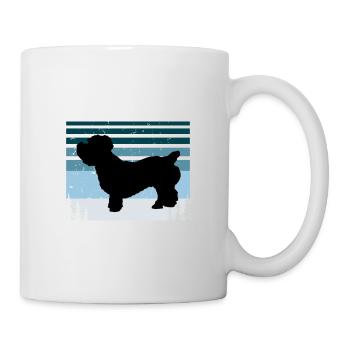 Glen De Imaal Terrier Dog Silhouette Rétro Coucher de Soleil - Mug blanc - blanc - Droite