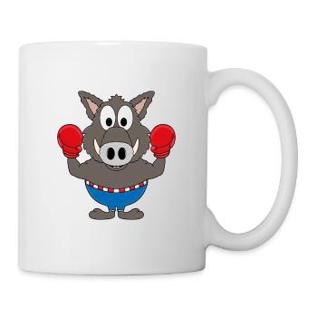 BOXER - SPORT - WILDSCHWEIN - TIER - TIERISCH - Tasse - Weiß - Rechts