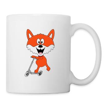 ROLLER - FUCHS - E-ROLLER - SCHLAUER FUCHS - TIER - Tasse - Weiß - Rechts