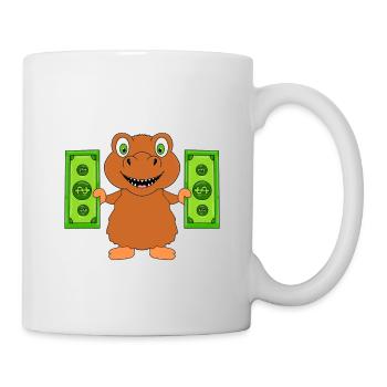 DINO - DINOSAURIER - GELD - MONEY - GELDSCHEINE - Tasse - Weiß - Rechts