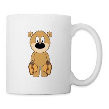 TEDDYBÄR - BÄR - TEDDY - KOFFER - REISE - URLAUB - Tasse - Weiß - Rechts