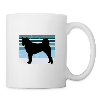 Hokkaido Ken Dog Lover Silhouette Vintage Sunset - Mug - white - Right