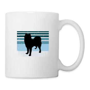 Husky Dog Silhouette Vintage Sonnenuntergang für Hundeliebhaber - Tasse - Weiß - Rechts