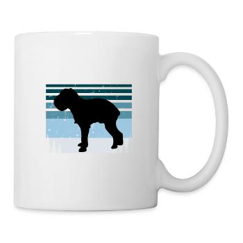 Griffon Bruxellois Dog Silhouette Retro Sunset - Mug blanc - blanc - Droite