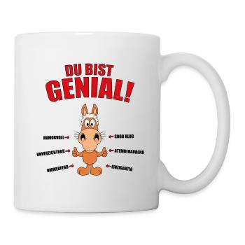 DU BIST GENIAL! - PFERD - REITEN - REITERIN - TIER - Tasse - Weiß - Rechts