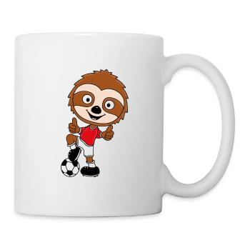 FUßBALL - SPORT - FAULTIER - SUPER - GUT - TIER - Tasse - Weiß - Rechts