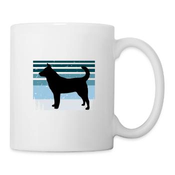 Jindo Dog Silhouette Vintage Sunset for Dog Lovers - Mug - white - Right